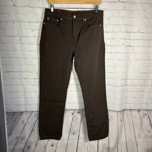 American Giant Mens Brown Canvas Straight Leg Pants Made in USA 34 Workwear